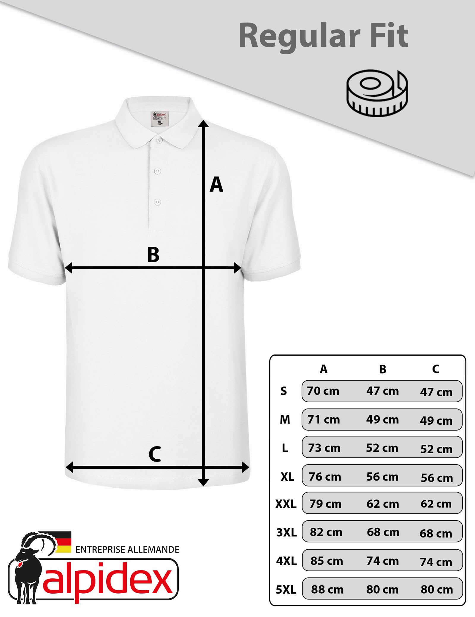 ALPIDEX Lot de 3 Polos Homme Polo Shirt 100% Coton Manches Courtes T-Shirt Classique Casual Uni S M L XL XXL 3XL 4XL 5XL