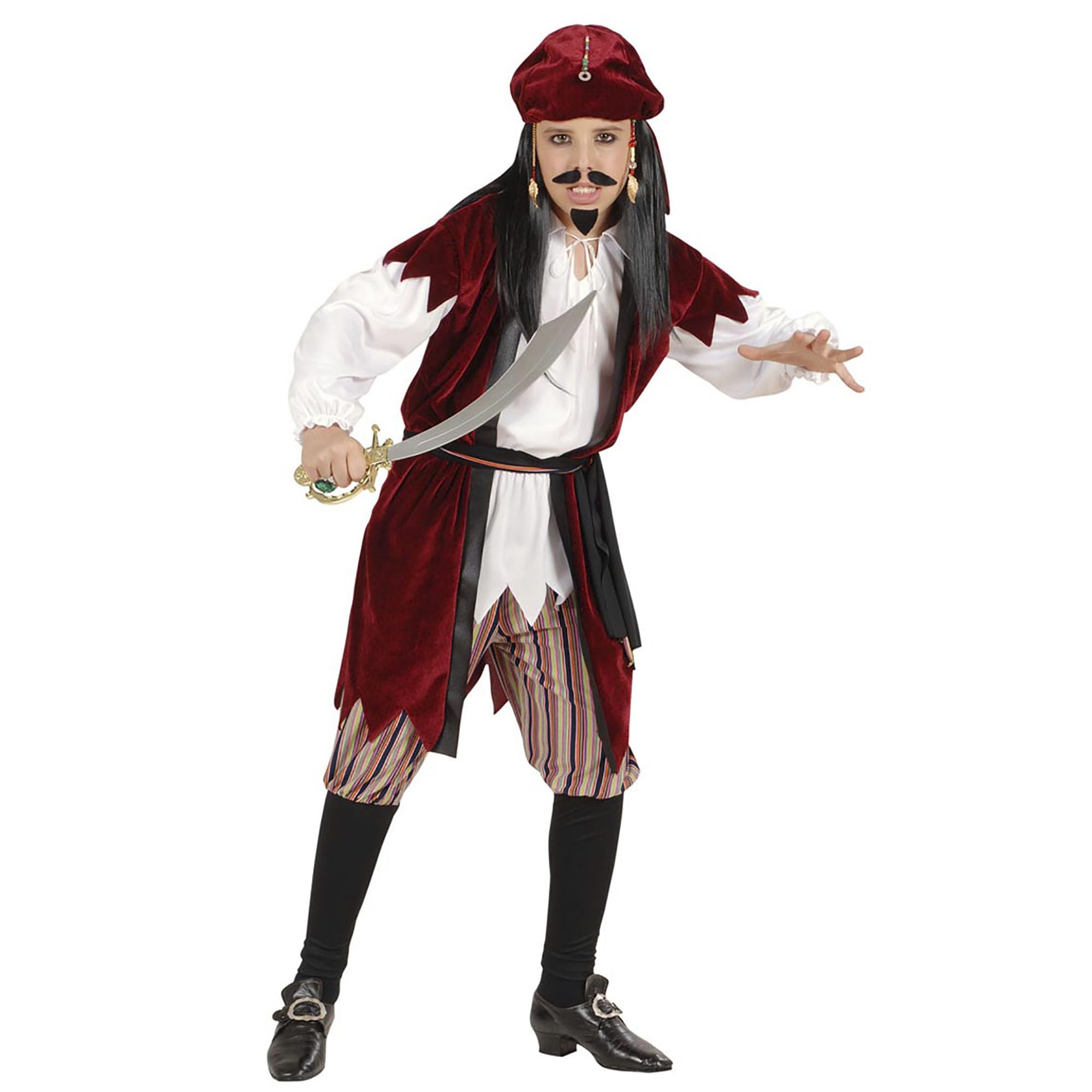 Widmann Kinder Piratenhut – Schwarzer Dreispitz Mit Totenkopf & Goldrand – Perfektes Kostümzubehör Für Karneval, Halloween & Mottopartys – Für Kleine Piraten (3+)