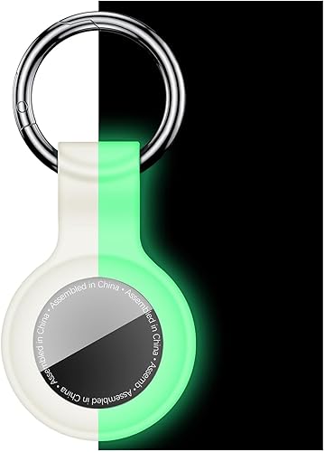 Llavero para AirTag anillo más funda de silicona para tus AirTag, para encontrar accesorios vía GPS, modelo transparente y luminoso disponible en Yaxa Costa Rica