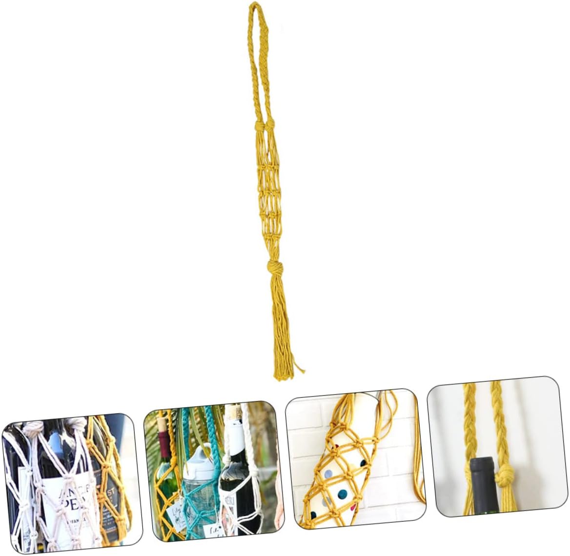Portable Cotton Wine Tote Bag with Handle for Single Bottle Use