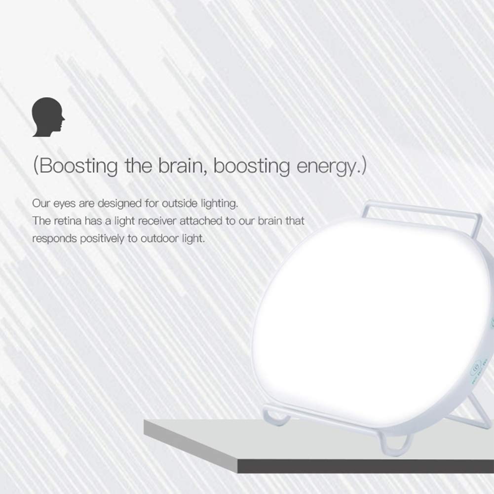 Lampe de luminothérapie avec minuterie, 10000 Lux luminosité LED Portable thérapie boîte avec 3 Niveaux de luminosité réglables, Touch Control, Lumière Ovale pour Home Office