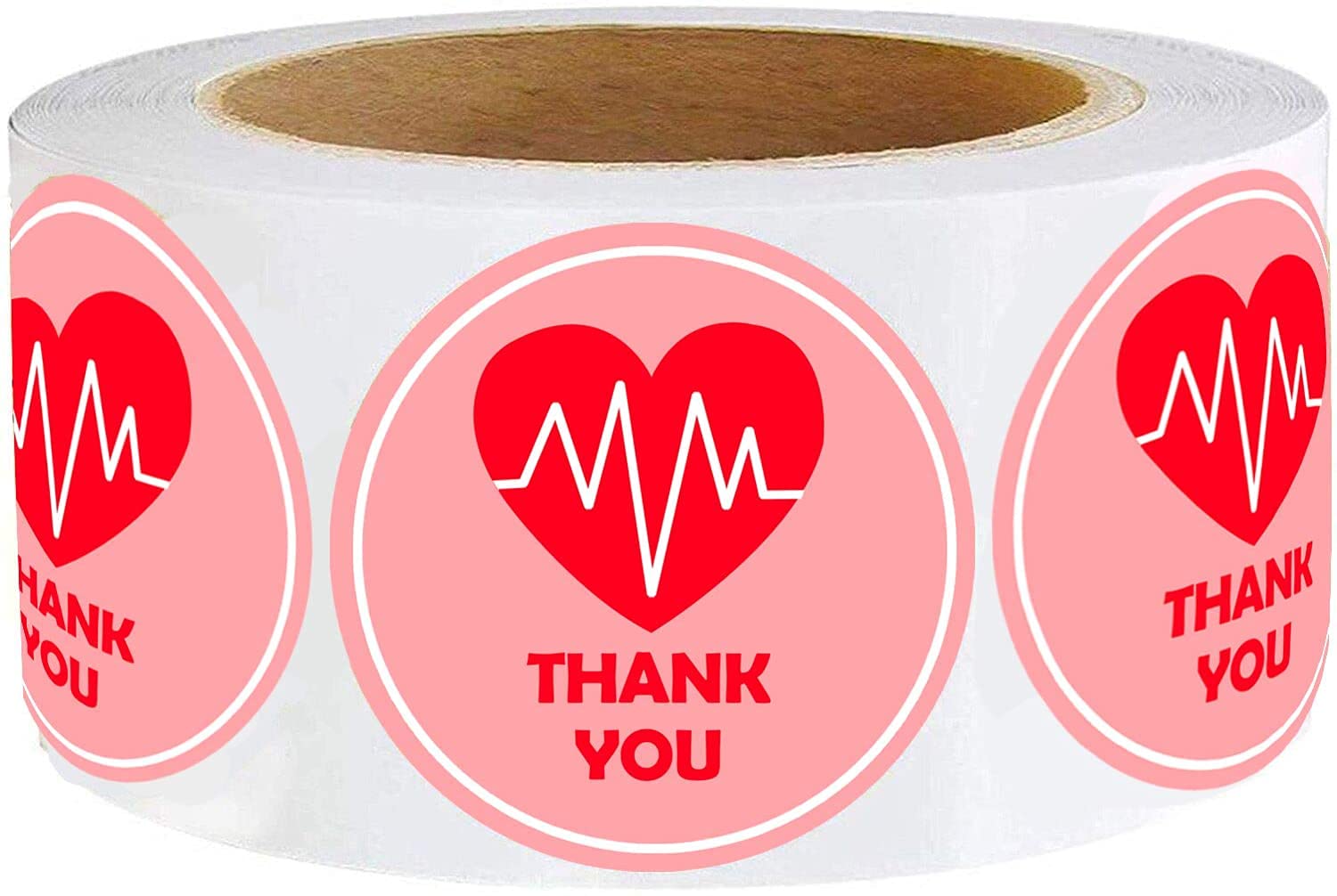Healthcare Workers Thank You for All You Do Stickers,Red Heart Stickers for Healthcare Heroes,1.5 Inch Labels for Nures,Doctors.500 Pcs Per Roll.