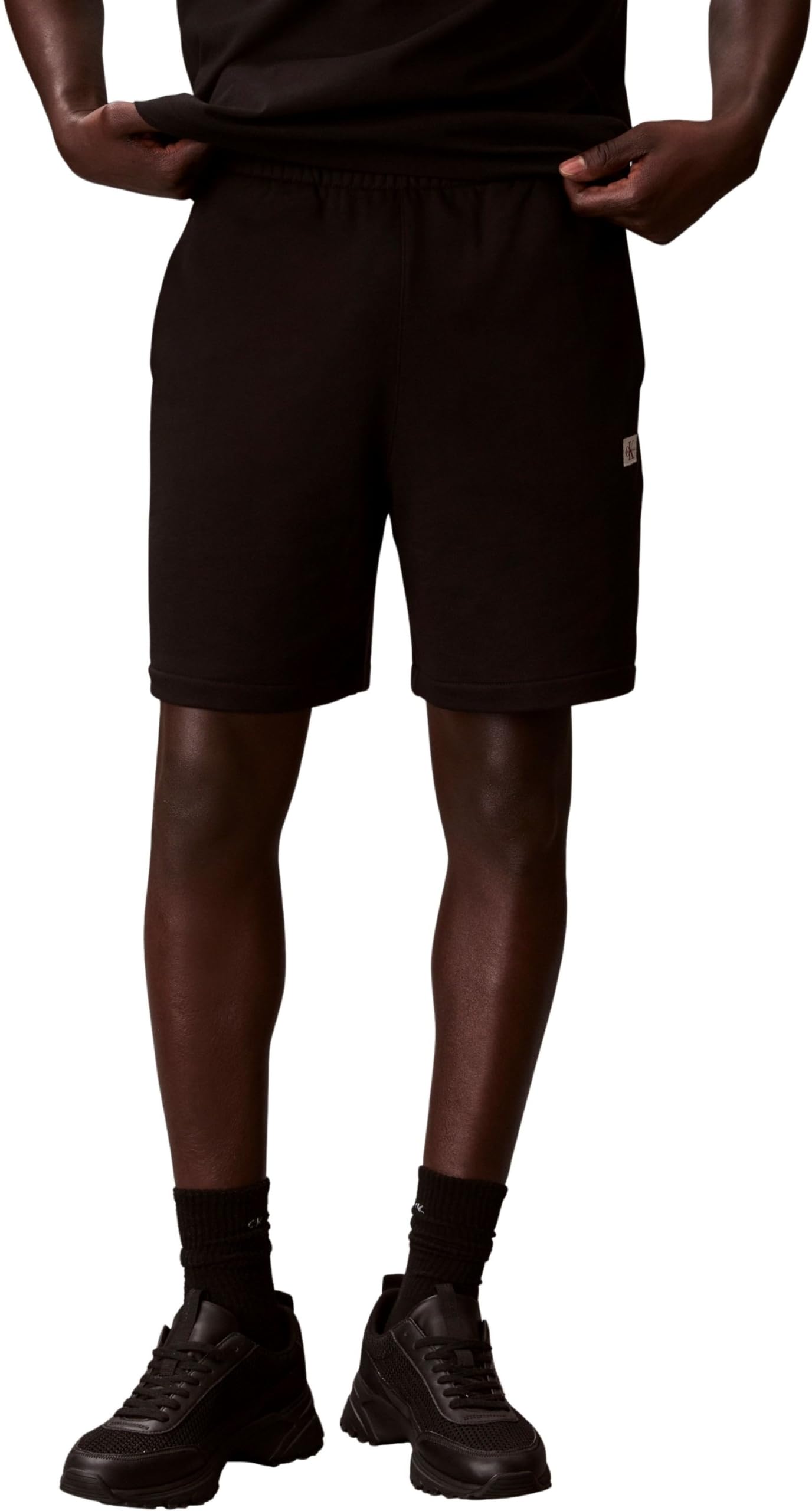 Calvin Klein Men's EU 350Terry Badge Short LV04RF282G Shorts, Black, L