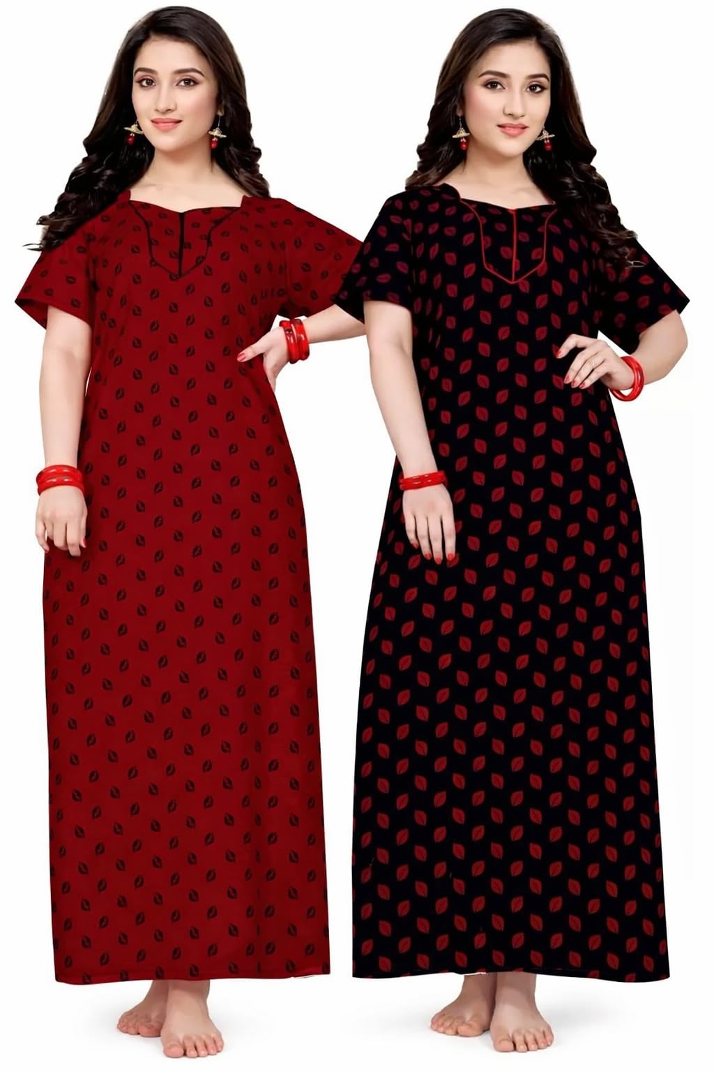Stylish Cotton Nighty for Women Printed Night Gown Maxi Nighty, Comfortable Sleepwear for Daily Use