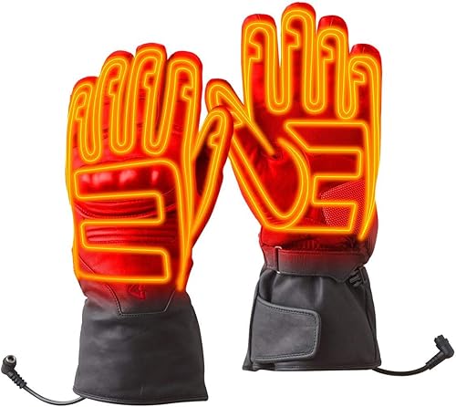 Gerbing Guantes de motocicleta con calefacción Vanguard de 12 V, guantes de piel de vaca con membrana AQUATEX, guante de longitud completa,