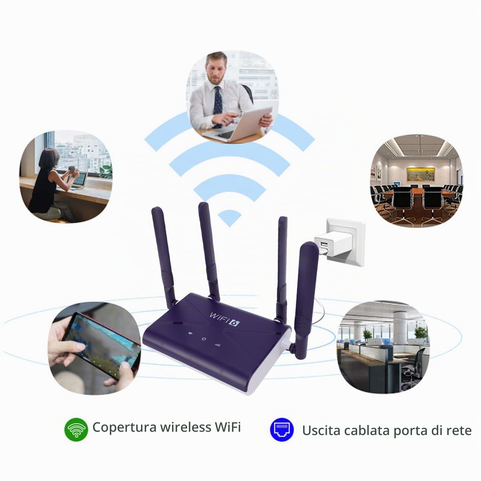 Dpofirs Router da Gioco WiFi 6, Router 4G 5G LTE con Slot per Schede SIM Fino a 32 Dispositivi, Adattatore di Rete Wireless Ad Alta velocità da 300 Mbps per PC per Laptop Telefonico