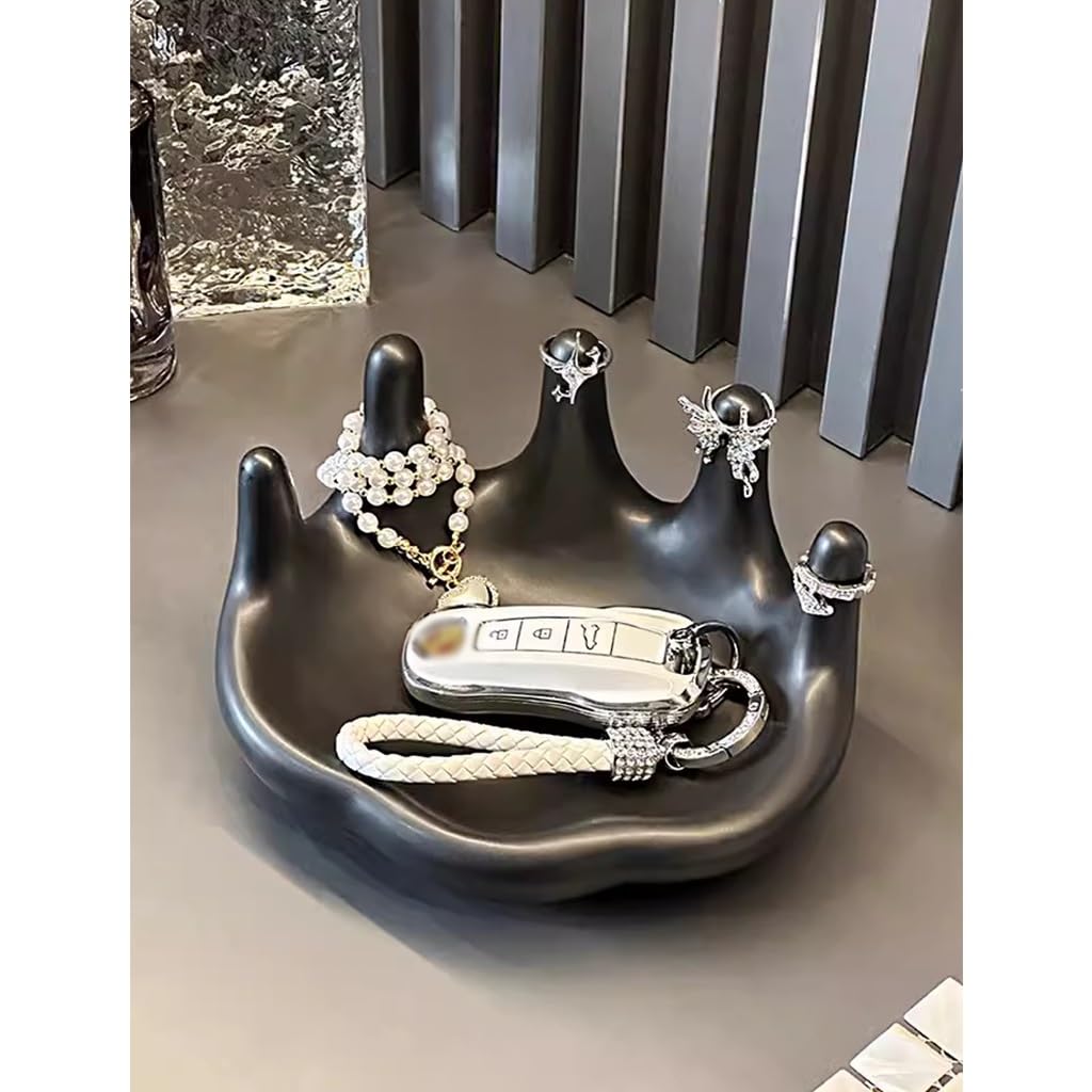 Bandeja de joyería cosmética para decoración de Mesa de Centro, Organizador de Llaves, teléfono, Monedas, Relojes, Soporte para Dulces, Bandeja para Llaves, Escultura de Palma de c