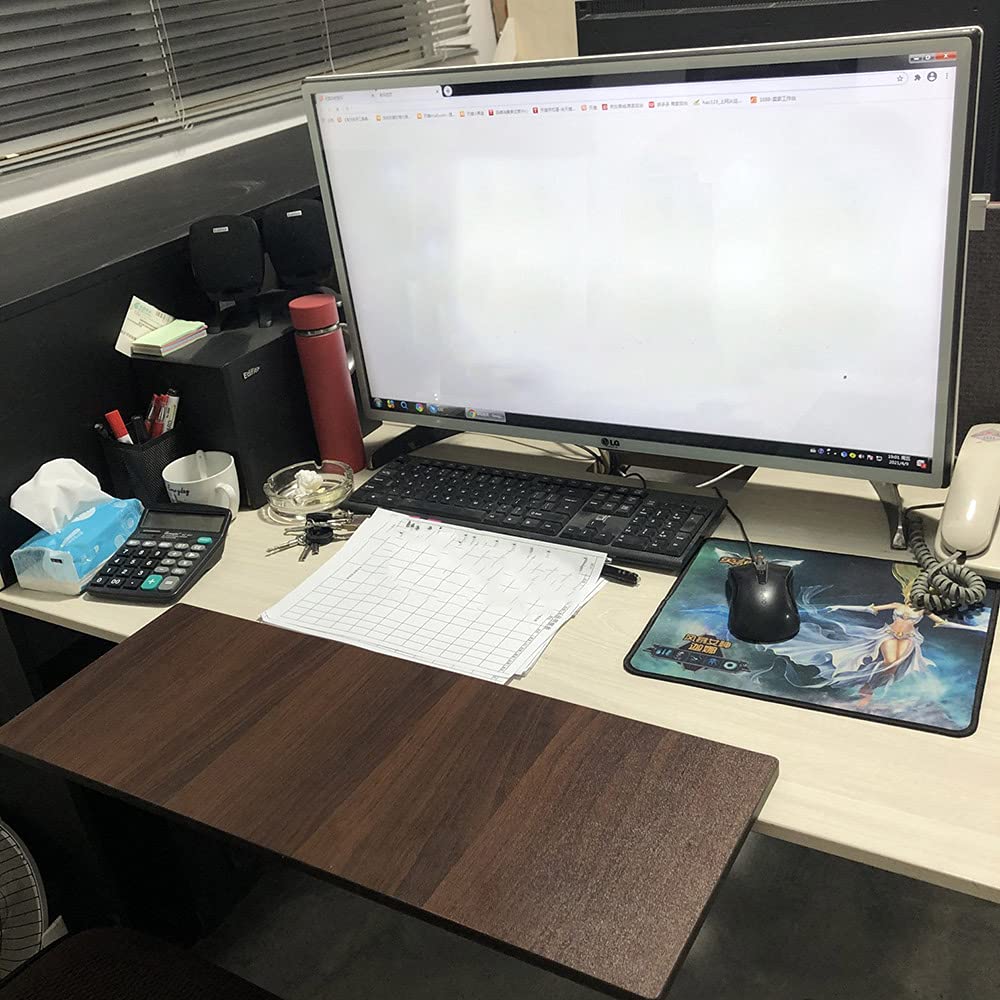 Étagère d'extension de bureau pliable pour accoudoir - Plate-forme d' extension de clavier à clipser Étagère d'extension de bureau pliable pour accoudoir - Plate-forme d' extension de clavier à clipser