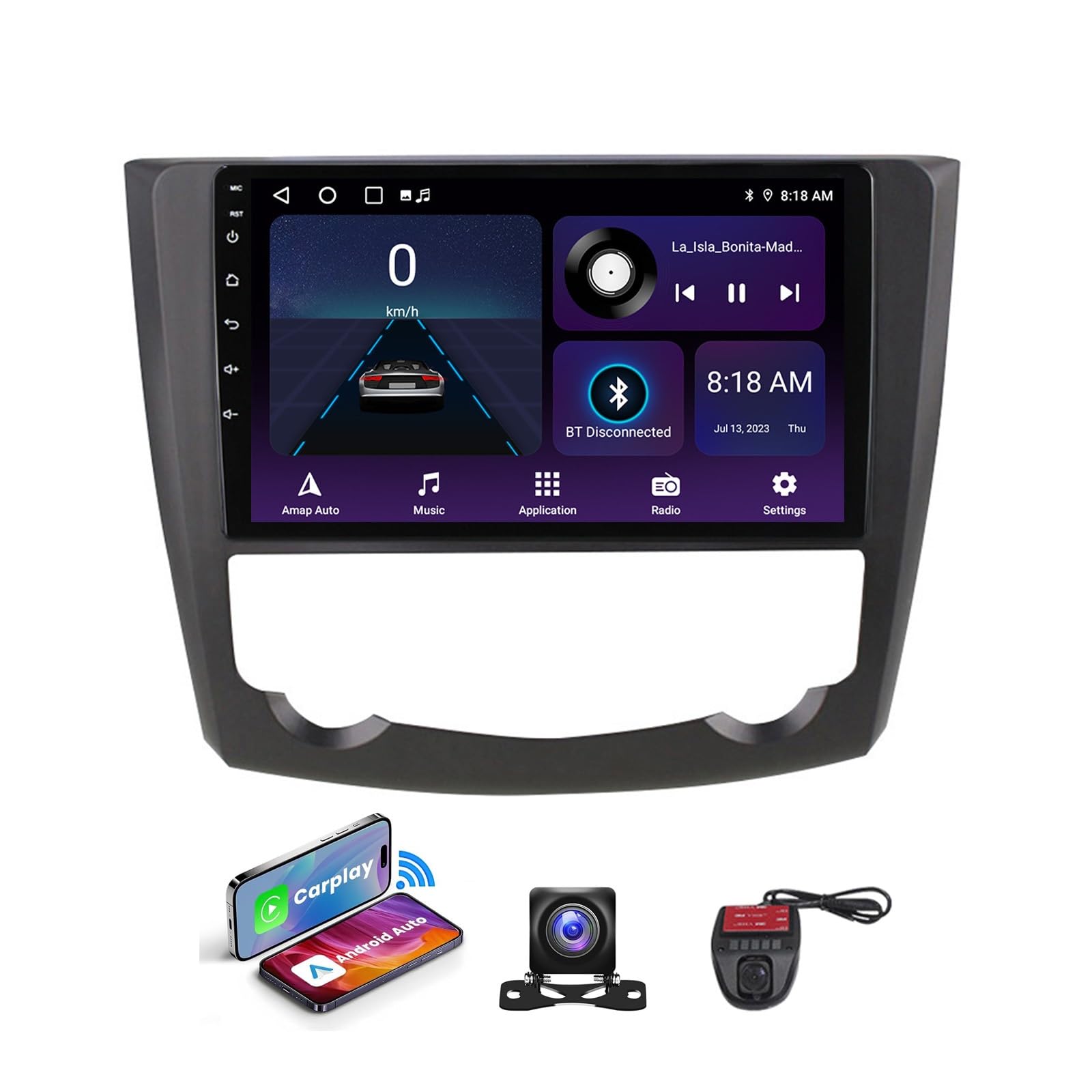 Autoradio Android 13 Kadjar avec GPS, CarPlay et commandes au volant
