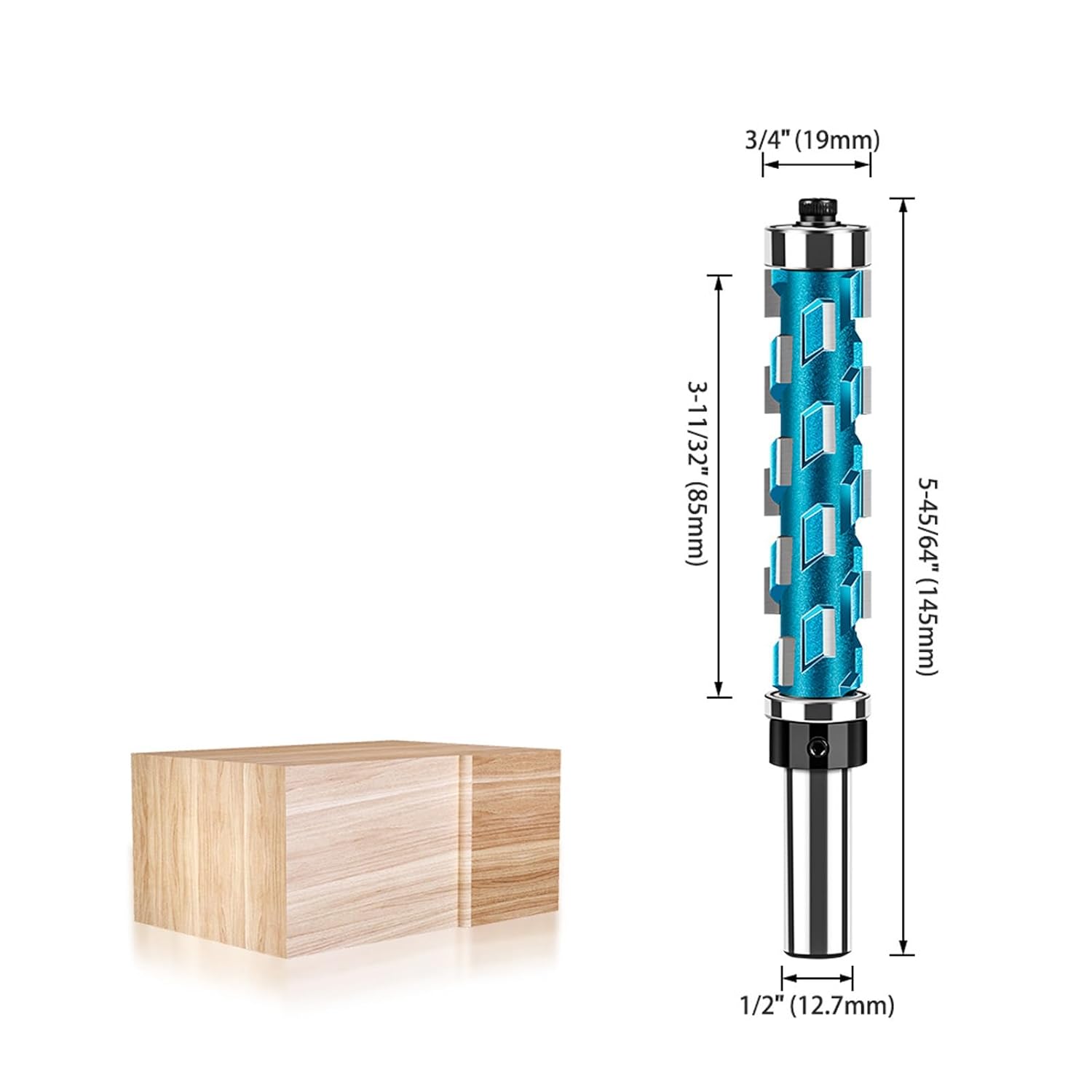 Eujgoov 1/2in Shank Router Bit 3/4in Cutting Diameter Professional Finish Portable Spiral Router Bits Carbide Cutter, Spiral Bits Carbide Cutter