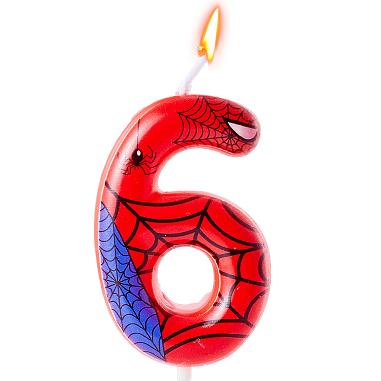 Gezan Bougies d'anniversaire sur le thème de l'araignée - Bougies en forme de chiffre pour gâteau de l'Avent - Bougies en toile pour garçon et fille - Fournitures de décoration de fête d'anniversaire