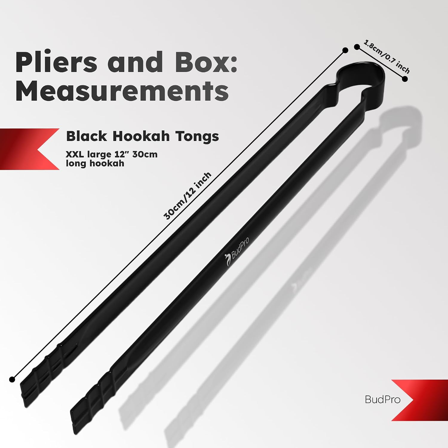 Black Hookah Tongs Long 13" - Premium Stainless Steel Charcoal Tongs for Hookah - The Longest You Ever Had