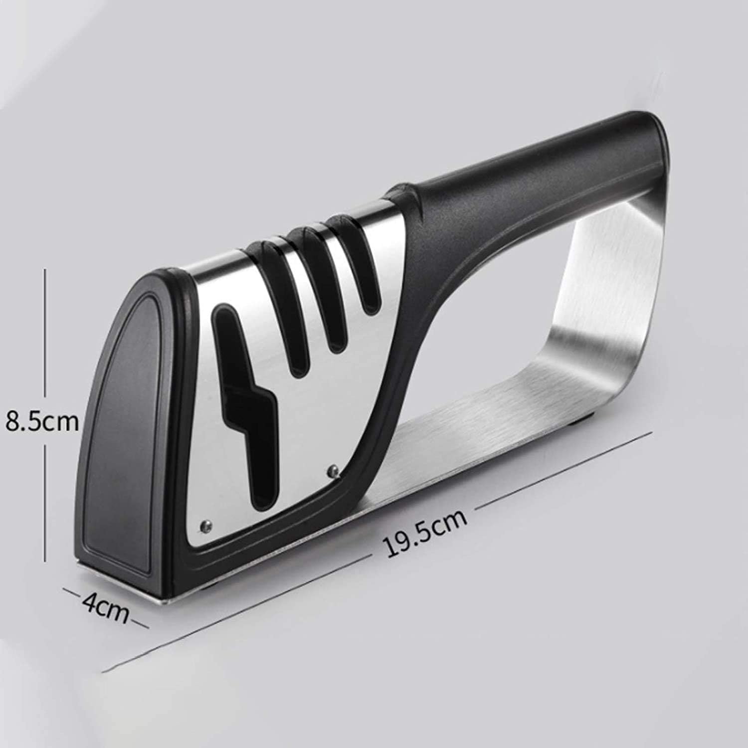 Knife Sharpener, Heavy Duty 4-Stage Diamond Really Works for Ceramic and Steel Knives, Scissors. Easily Restores Dull to Sharp, with Non-Slip Base Easy to Polish