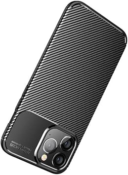 Spia Apple iPhone 14 Pro Max Case Black Carbon Silicone Original Flexible Thin Improved Durable Anti-Shock New Generation Design (Apple iPhone 14 Pro Max, Black)
