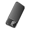 Spia Apple iPhone 14 Pro Max Kılıf Siyah Karbon Silikon Orijinal Esnek İnce Geliştirilmiş Dayanıklı Darbe Karşıtı Yeni Nesil Tasarım (Apple iPhone 14 Pro Max, Siyah)