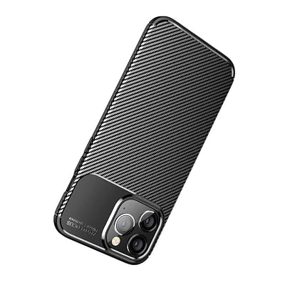 Spia Apple iPhone 14 Pro Max Kılıf Siyah Karbon Silikon Orijinal Esnek İnce Geliştirilmiş Dayanıklı Darbe Karşıtı Yeni Nesil Tasarım (Apple iPhone 14 Pro Max, Siyah)