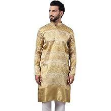 Sojanya Since 1958 Men's Silk Banarasi Design Long Kurta