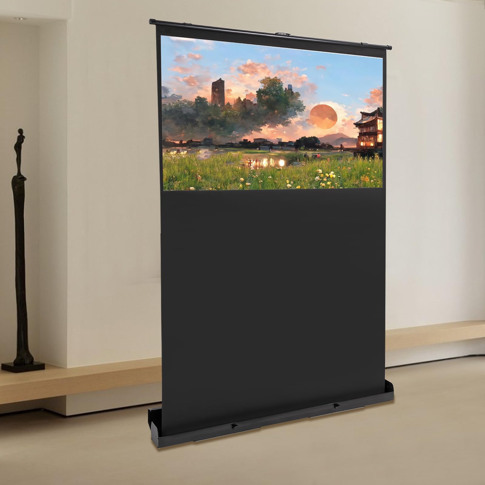 Tela estraibile, su tela, per home theater, 4K, Full HD, 3D, Gain 1.2, per ufficio, presentazioni, scuole (60 in 16:9)