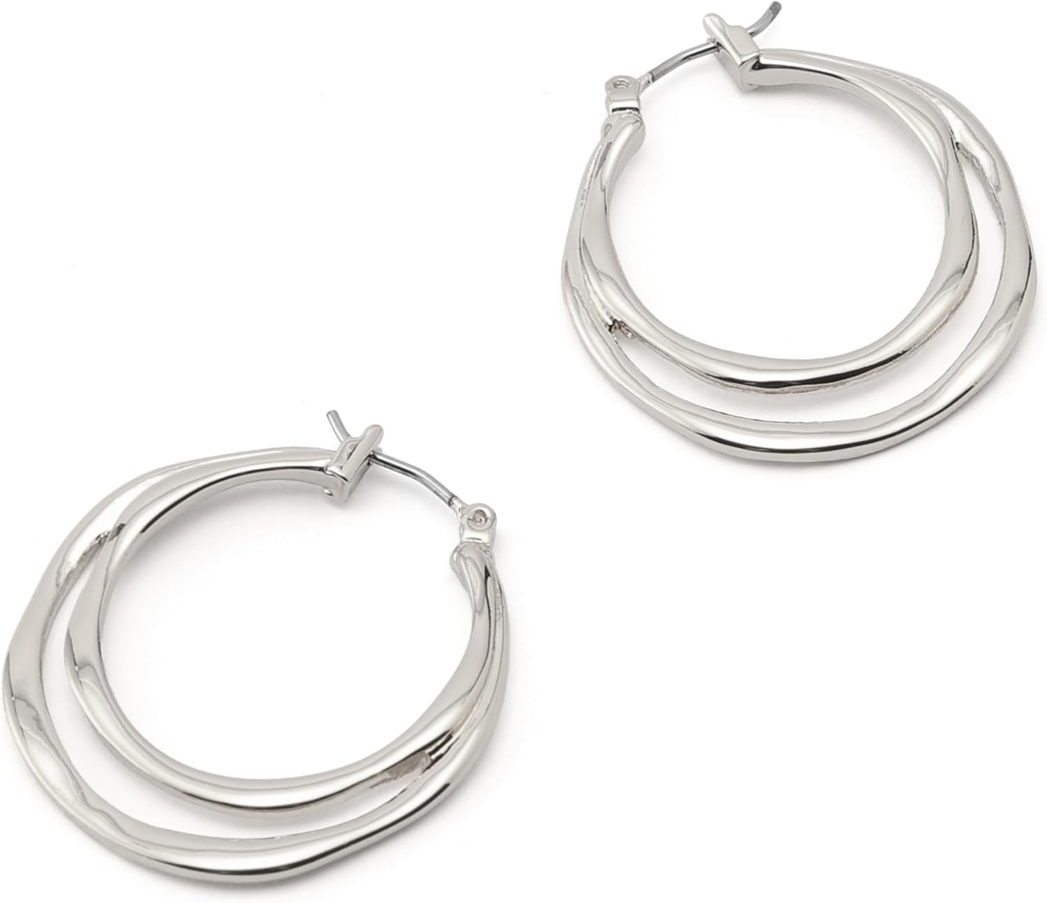 Robert Lee Morris Soho Women's Sculpted Double Row Hoop Earrings - Image 3