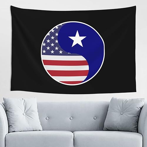 LIFANGMI Yin Yang Flag Combination Of America And Bonnie Blue Flag Tapestry Wall Hanging 60x40 Inch Bedroom Living Room Dormitory Home Decoration