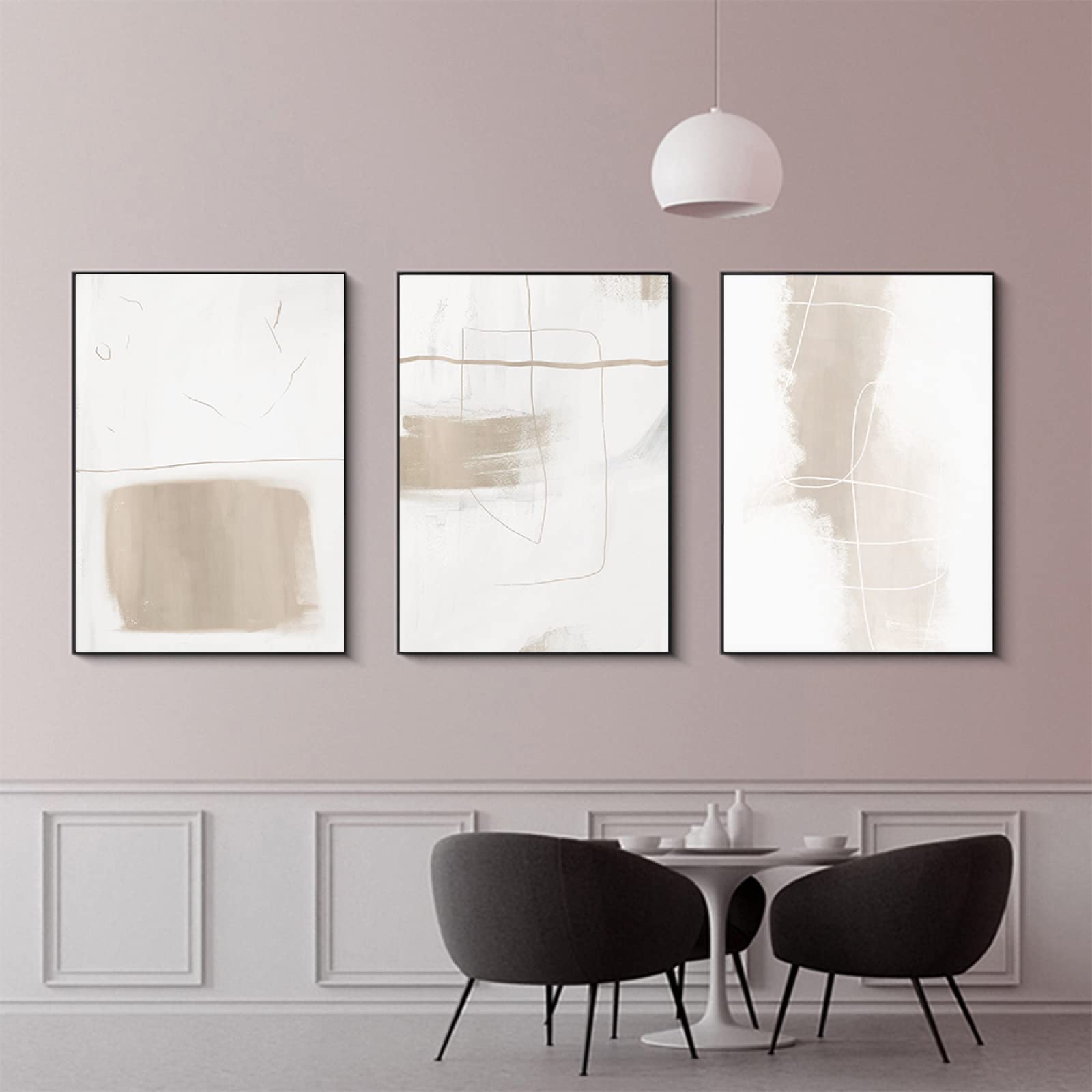 Minimalistyczne plakaty i nadruki styl abstrakcja sztuka ścienna beżowy obraz na płótnie skandynawska nowoczesna dekoracja obrazy do salonu nieoprawione 50 × 70 cm × 3 szt