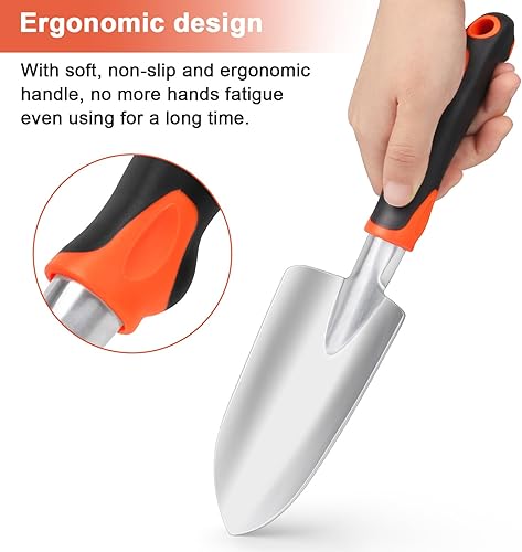 Miniatura 4 de Paleta de mano de jardín, pala de mano resistente con mango ergonómico, pequeñas herramientas de mano de jardinería para excavar, palas de jardín