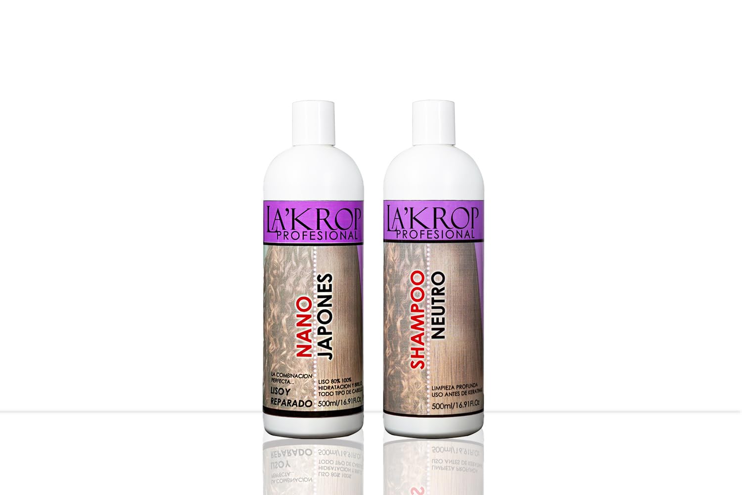 LAKROP NANO JAPONES - HAIR STRAIGHTENER - KERATIN HAIR TREATMENT - KERATINA PERMANENTE - KERATINA PARA ALISAR CABELLO (2, 500ML)