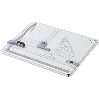 A3 Drawing Board Professional Drawing Table with Accessories Scale T-Square 51 cm x 37 cm Multifunctional Plastic Portable Drawing Board Metric for Engineers Designers LKO285