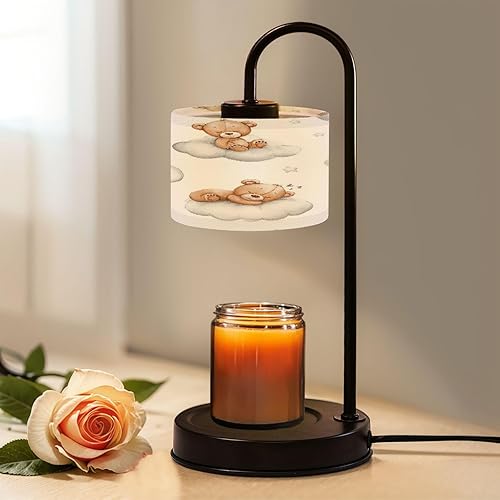 Miniatura 8 de Candle Warmer Lamp with Timer and Dimmer, Seamless 70s retro floral vintage daisy flowers for fabric Wax Melt Warmer with 4 Bulbs, House Warming
