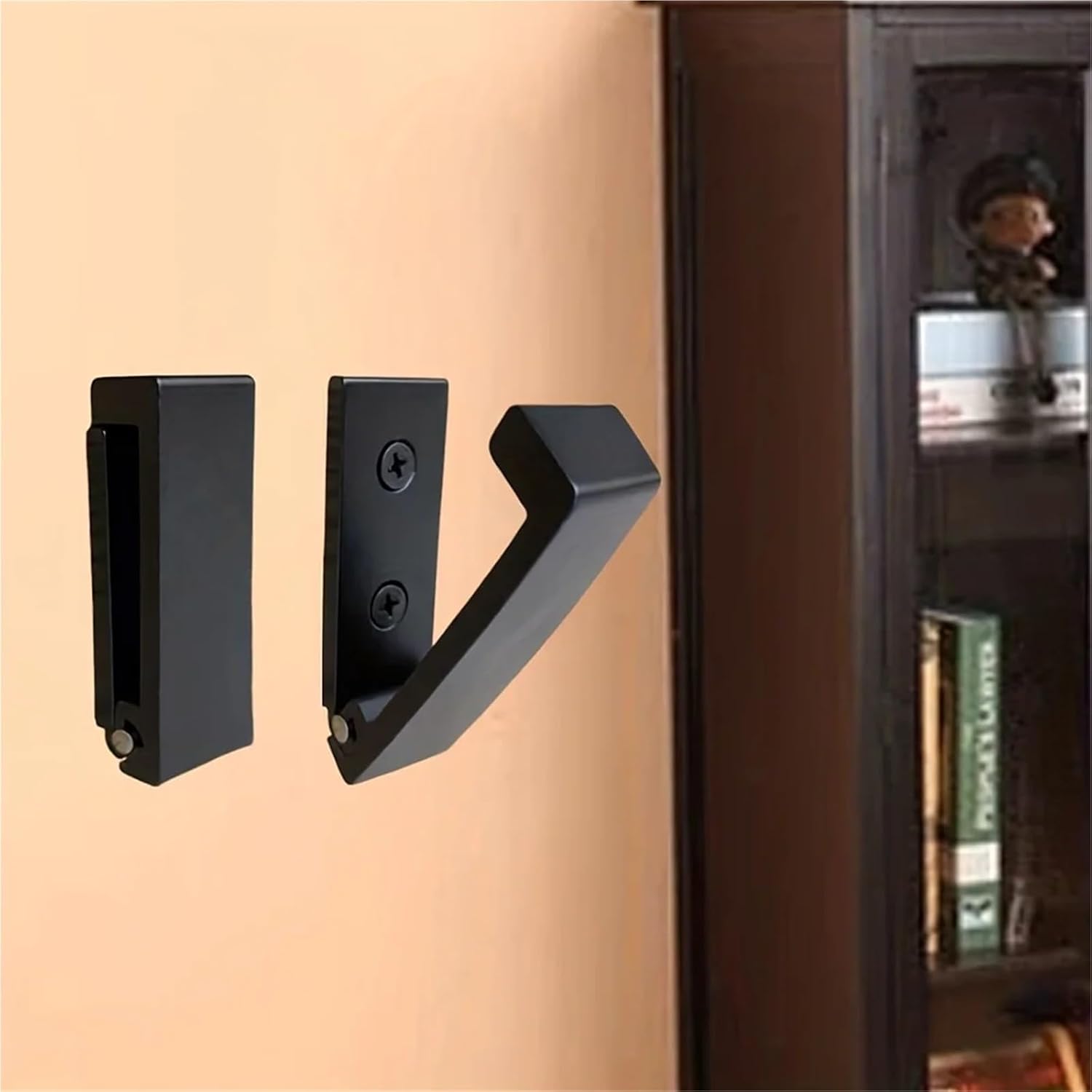 4pcs Heavy-Duty Aluminum Alloy Folding Coat Hooks - Wall Mounted, Rust Resistant Folding Hooks for Hanging Coats Towels Hats Bag(4pcs Black G1800B)