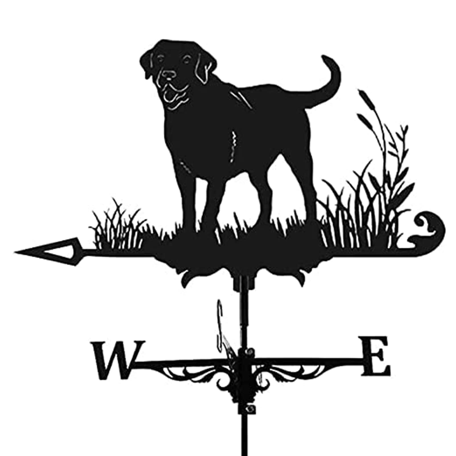 TAXXII Metal Wind Vane For Yard for Garden Decor Farmhouse Decorative with Dog Ornament Stainless Steel Weathervanes Indicating Direction