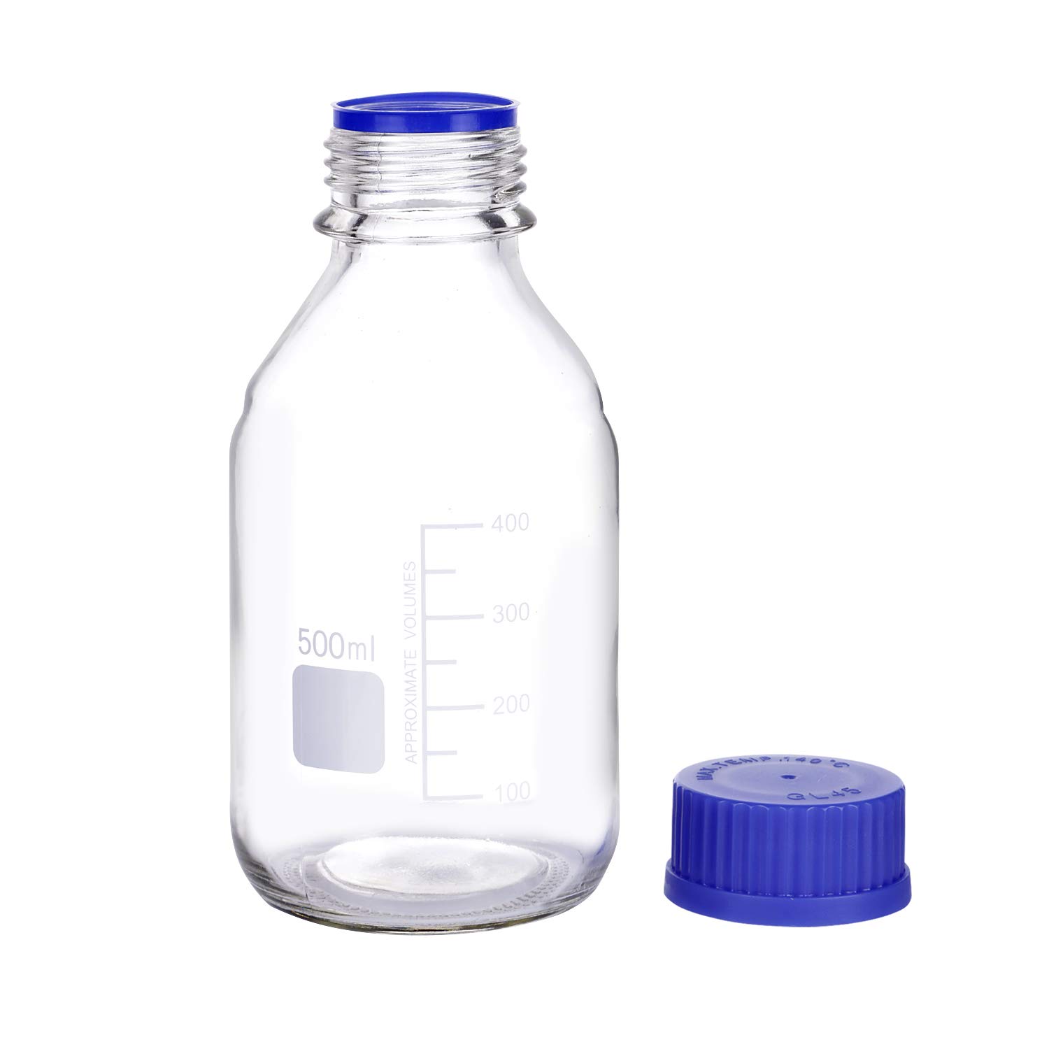 Moonetto Pyrex 500 ml 広口グラデュエーテッドラウンドメディア/ストレージラボガラスボトル GL80オレンジポリプロピレンスクリューキャップ付き (6個パック) Amazon.co.jp: Moonetto 500mL Pyrex グラデュエーテッドラウンド