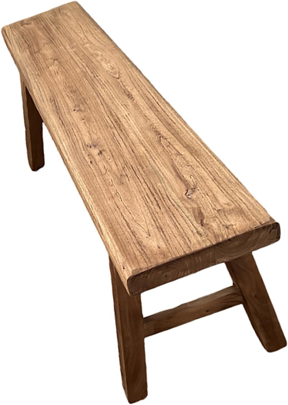 Rustic Wooden Bench for Indoor Use Small Table Milking Stool Plant Dining Bench Made of Old Elm Wood Farmhouse Shed Bungalow Decor