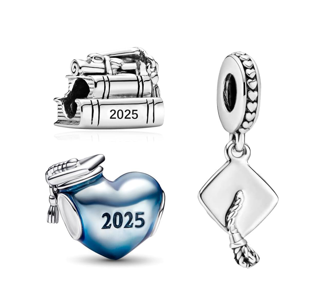 Graduación Cap Set Charms Abalorios Colgante Compatible Europeo Pulsera Collar,Graduacion Charm Para Mujer