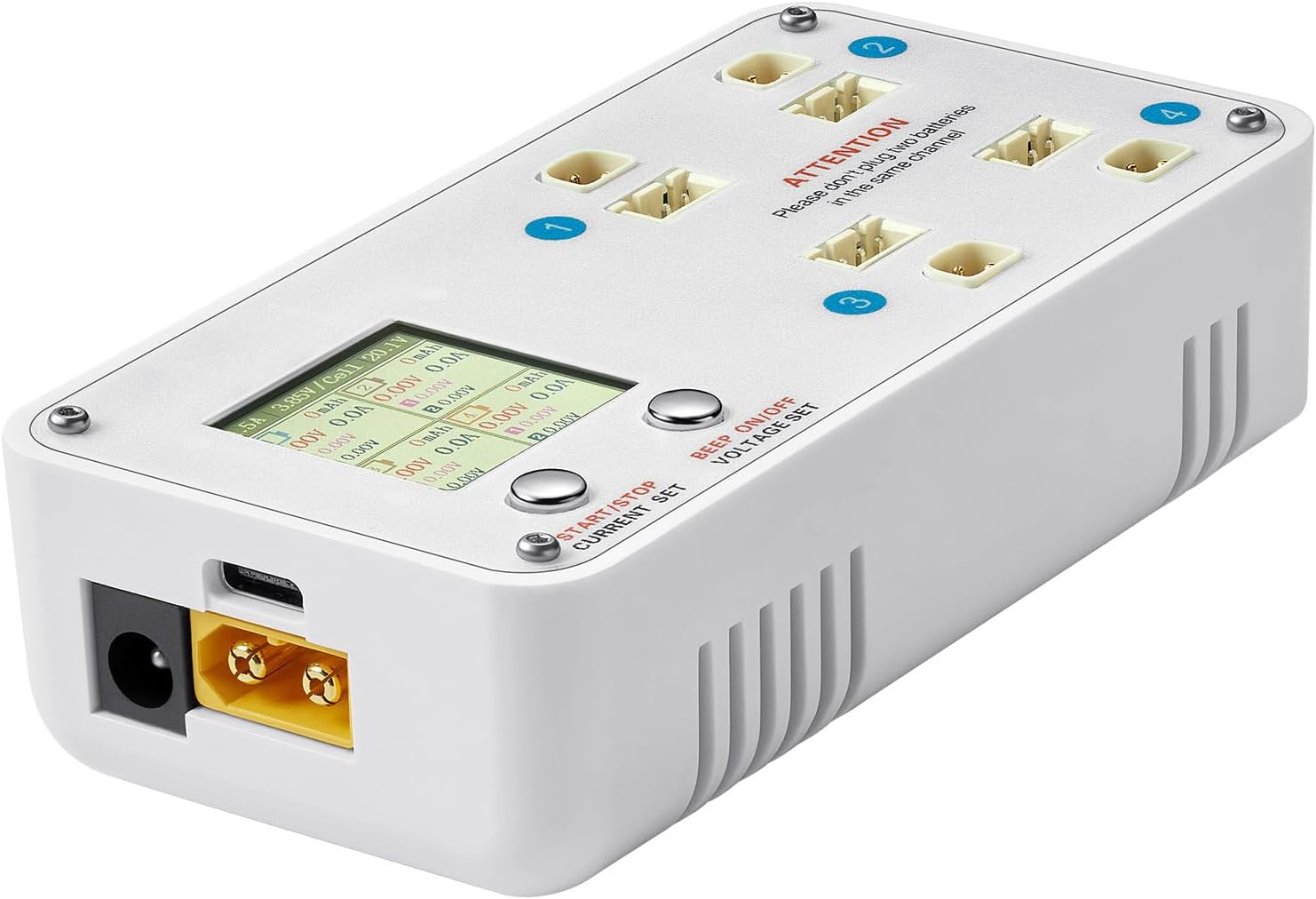 2S LCD画面によるバランス充電4チャンネル充電とPD3.0バッテリーFPVバッテリーストレージ充電器の互換性