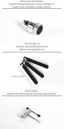 Miniatura 3 de 45 PCS Bike Repair Tools, Carbon Steel Maintenance Tools with Storage Case & Anti Slip Handle, Portable Multi Functional Repairing Accessories for