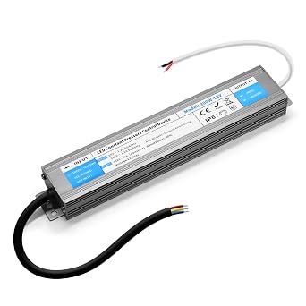LED Driver 300 Watts Waterproof IP67 Power Supply 85V-265V AC to 12V DC Converter,Quiet and Small LED Transformer Low Voltage Output for LED Strip Lights,Outdoor