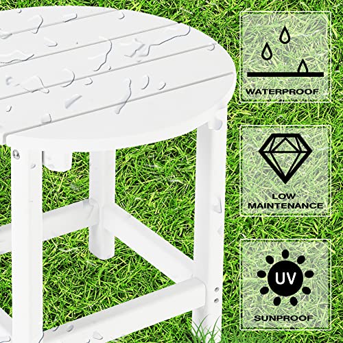 Lzrs Round Adirondack Side Table End Table, Outdoor Side Tables For Patio thumb #3