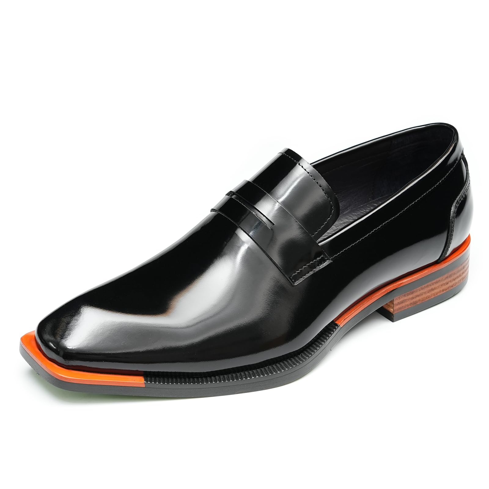 Mocassini Casual Affari in Pelle Vernice da Uomo Scarpe Slip On Basse Formali