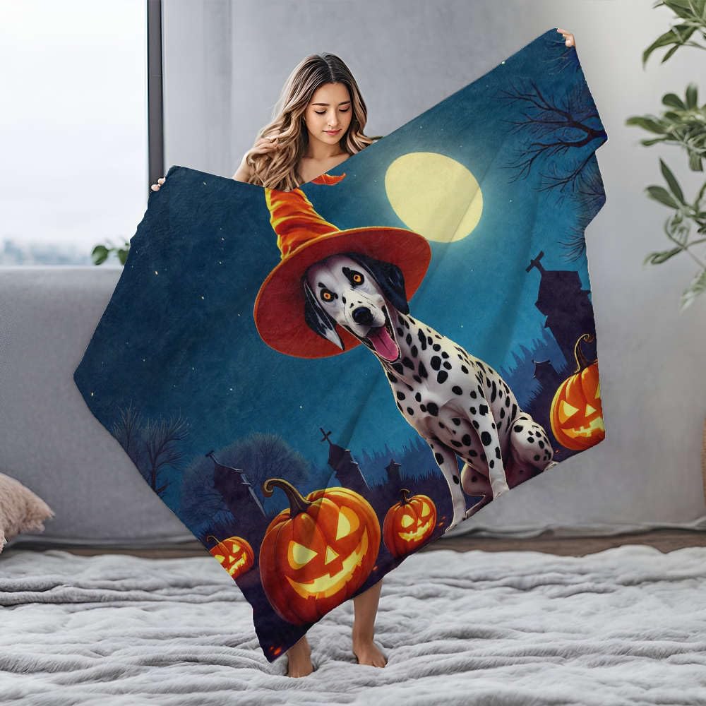 Couverture flanelle Halloween douceur et magie d'automne pour toute la famille