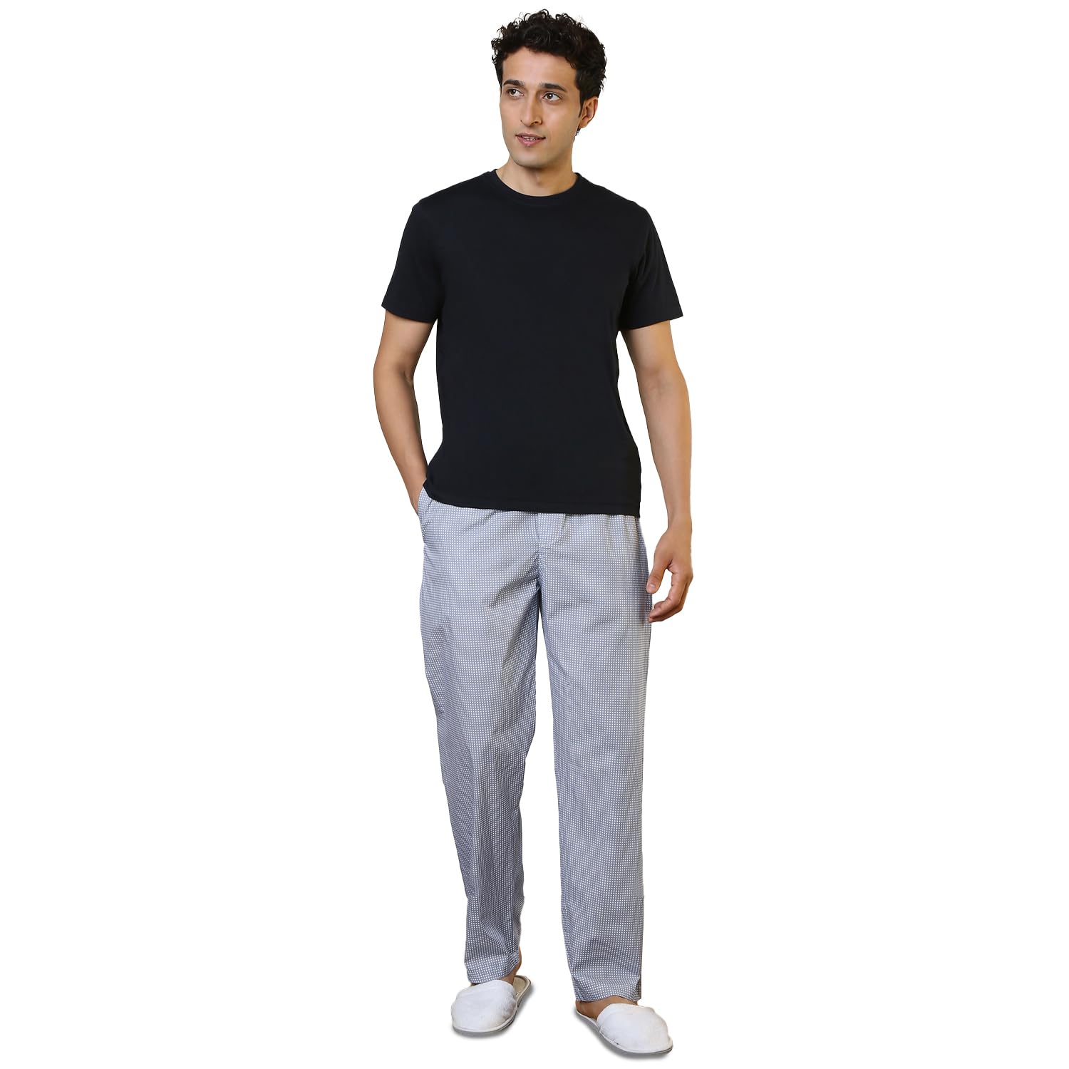 Men Half Sleeve Regular Fit Print Pattern Pure Cotton Round Neck Garment Kit