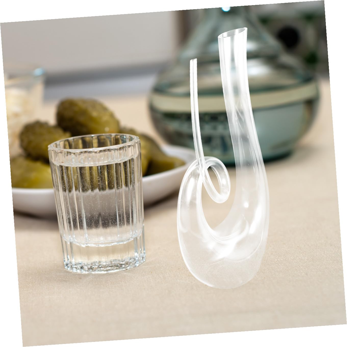 Decanter per Migliorare Sapore e Bouquet da 1300ml in Vetro Cristallo senza Piombo Fondo Piatto, Design Creativo e Stabile per Vino Rosso