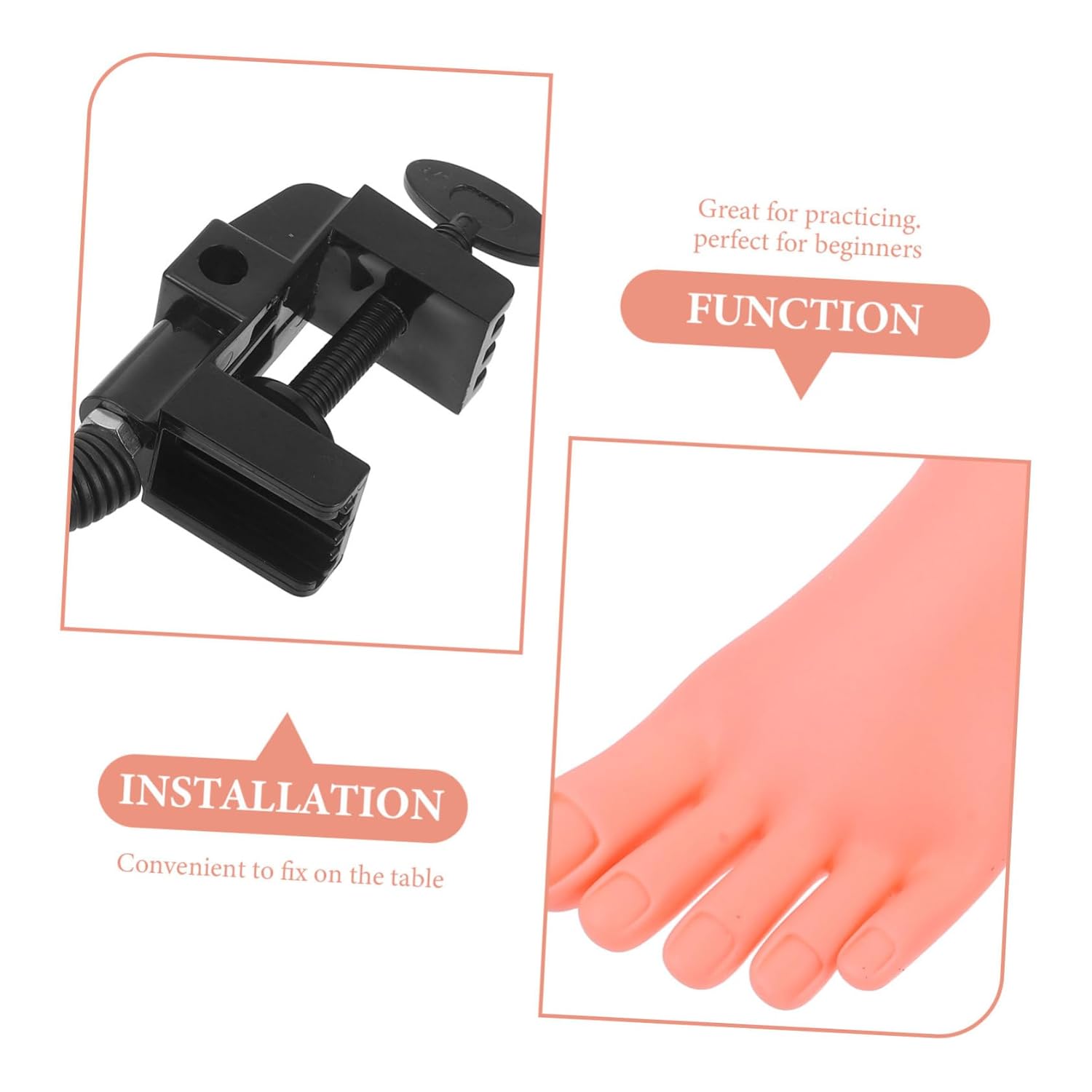 Nail Art Practice Foot Model Durable Foot Nail Practice Tool for Manicure Training for Ladies Enhance Nail Beauty Skills