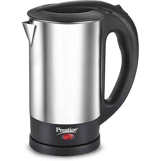 Prestige PKSS 1.5 Stainless Steel Electric Kettle 1.5 L, (Silver & Black)
