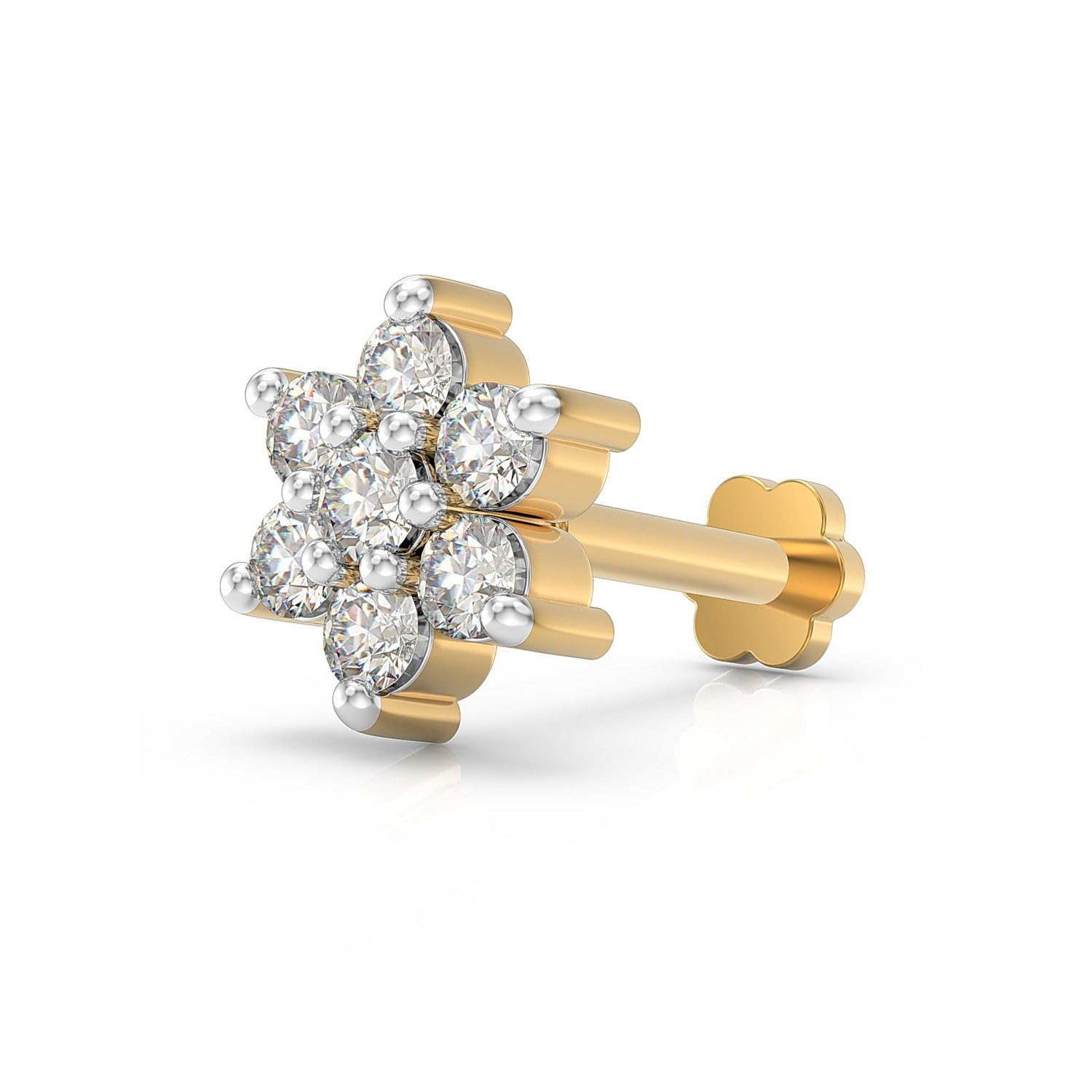 925 Sterling Silver 18K Gold Plated Celestial Spark Nose Pin for Women and Girls | With Certificate of Authenticity and 925 Stamp-image-6