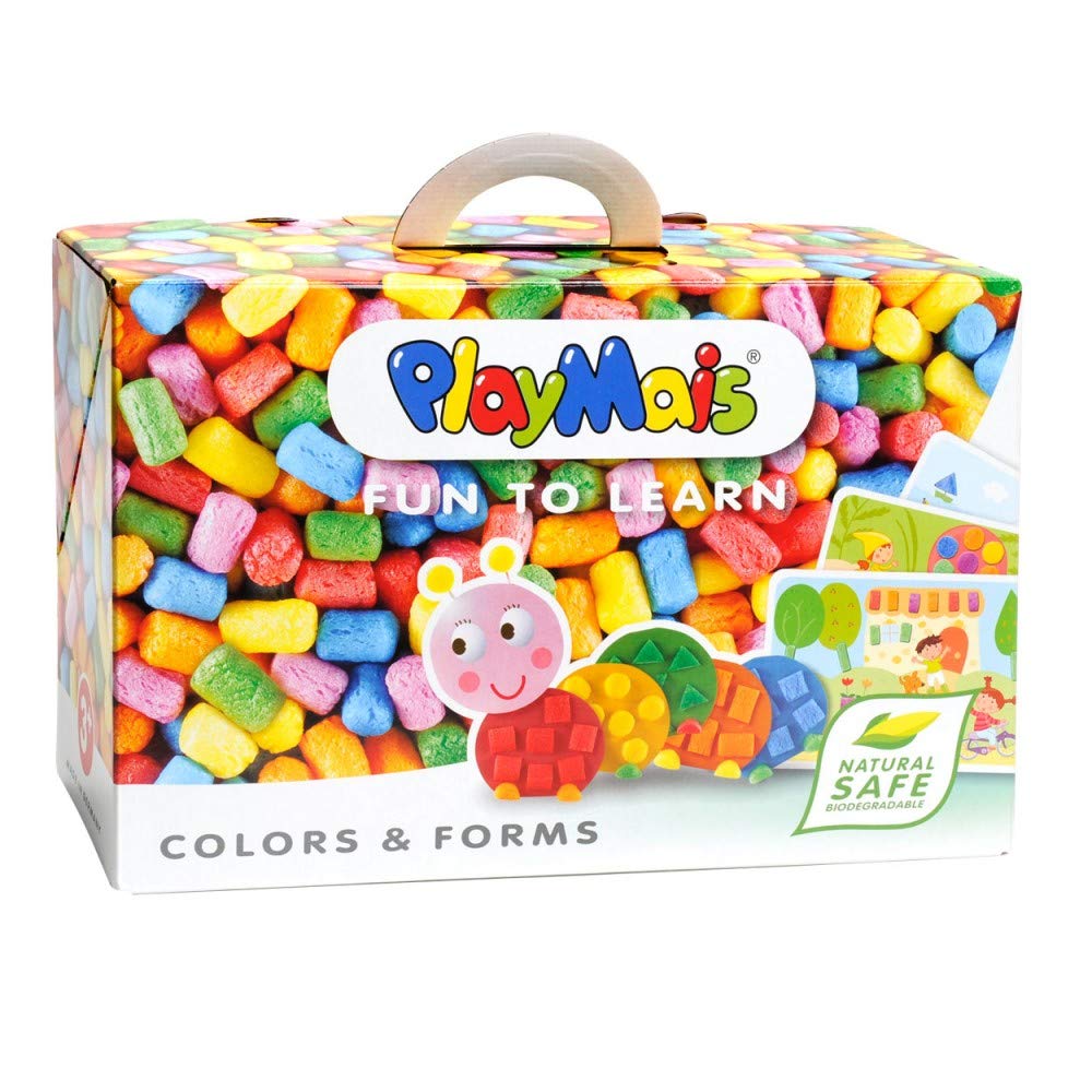 PlayMais FUN TO LEARN COLORS & FORMS educational toy for kids from 3 years | craft kit with 550 PlayMais, 14 templates & instructions for crafting | stimulates creativity & motor skills | natural toy — image 1