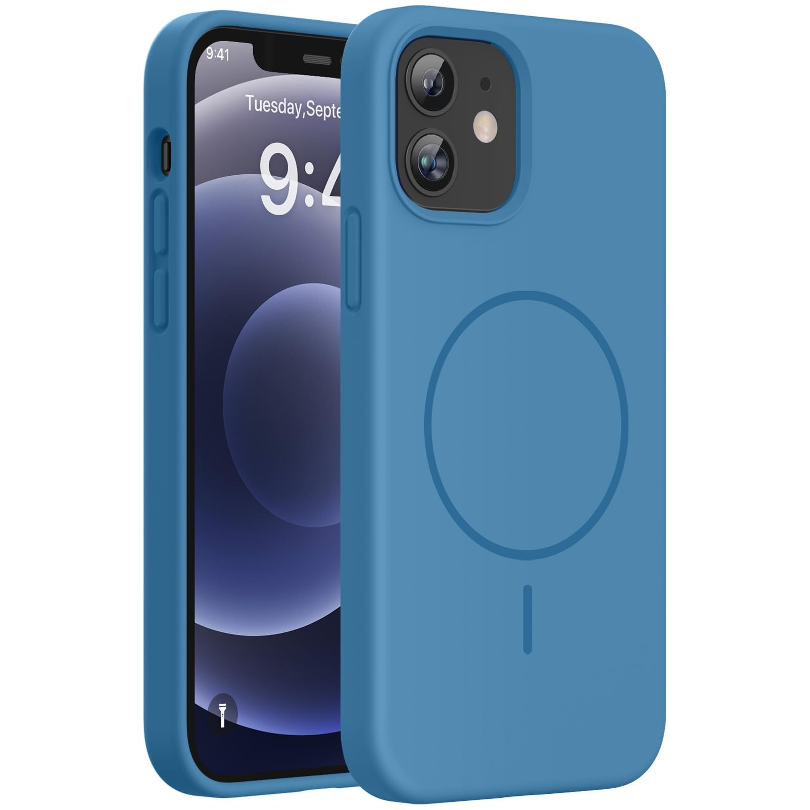 Miracase Magnetic for iPhone 12 Case/iPhone 12 Pro Case, Capri Blue