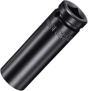 18mm Socket Adapter, 18mm Deep Impact Socket, 1/2 Inch Drive, Heat-Treated Cr-V Steel, for Car & Home Repair78mm/6-Point Metric Sizes, Black