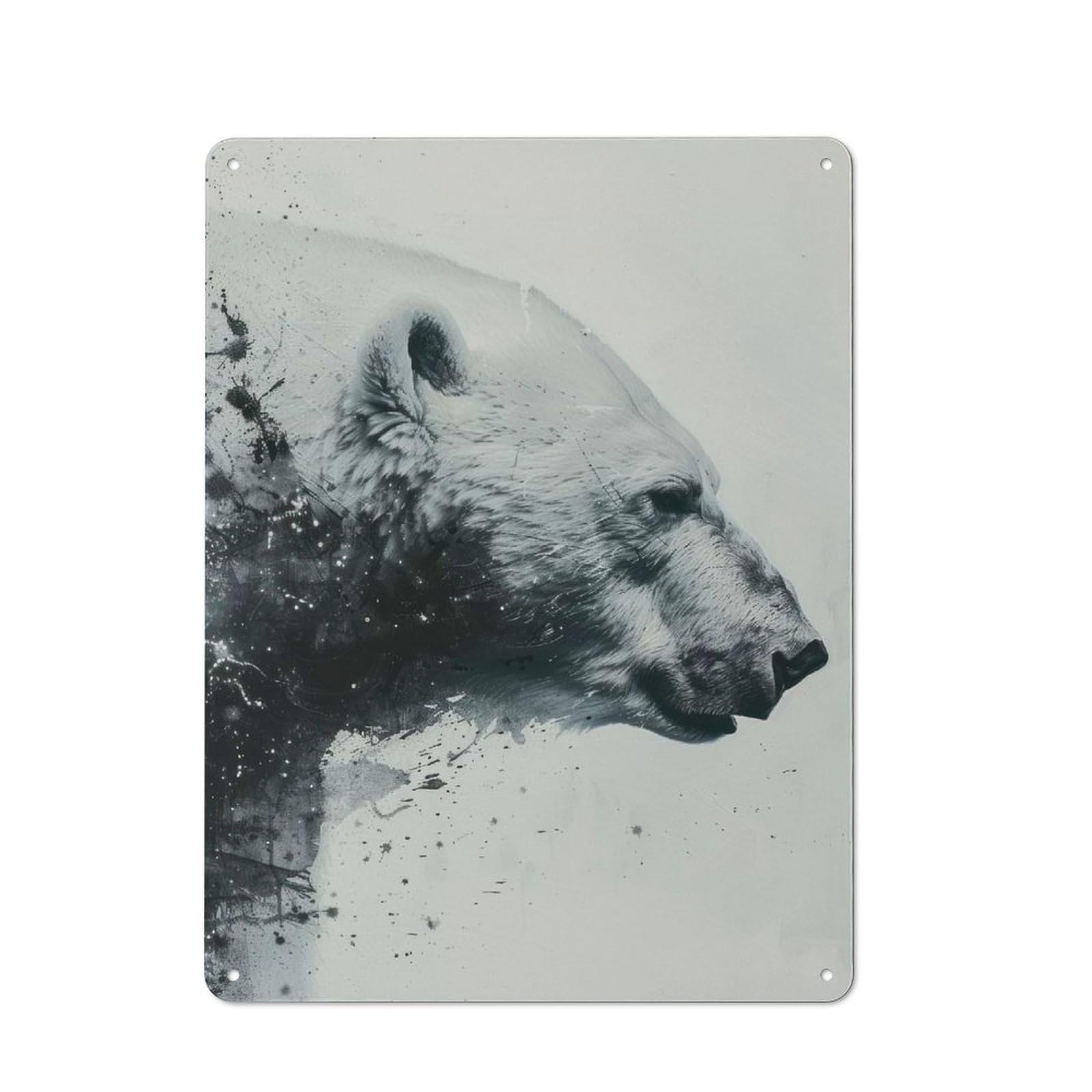 Junmoney Polar Bear Majesty Tin Sign 40X30cm For Workshop Wall, Retro Wall Decor, Suited To Metal Sign Collectors