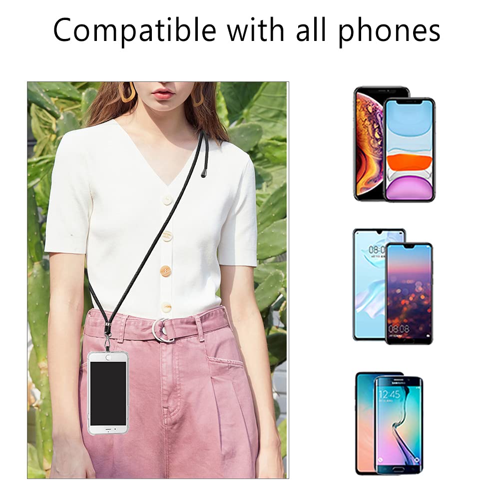 COCASES Cordino E Supporto Per Cellulare - Cinghia Da Collo Regolabile Con Supporto Per Dita, Universale Per Smartphone, Colore Rosa